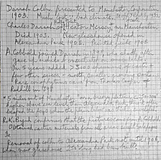 Gordon's personal notes